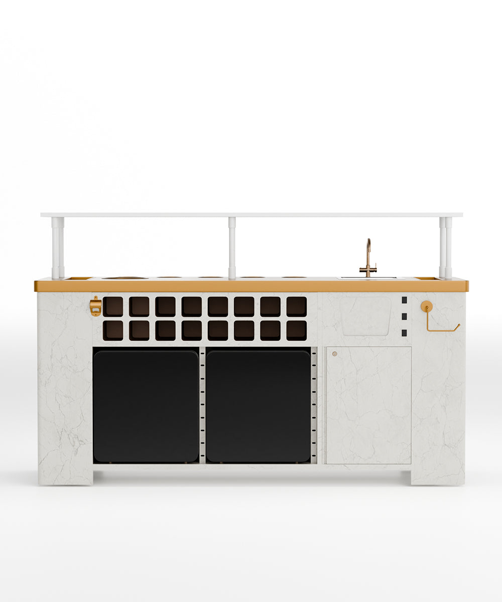 Double Model X Home Bar, Satvario Marble Finish