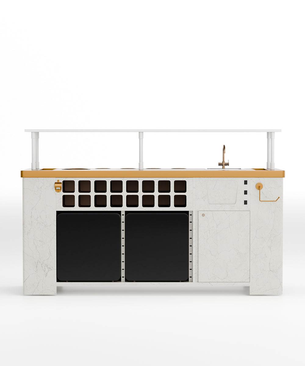 Double Model X Home Bar,  Satvario Marble Finish