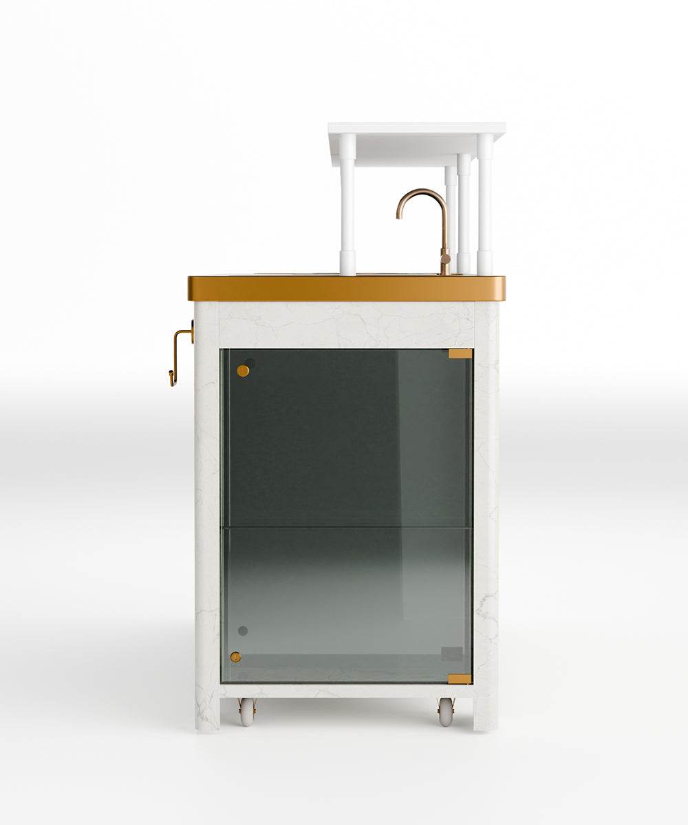 Double Model X Home Bar,  Satvario Marble Finish