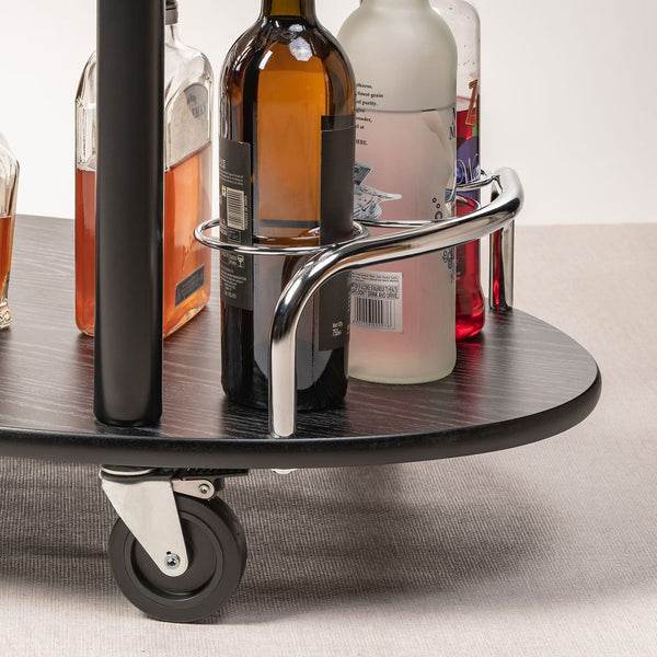 Wooden Trolley With Metal Frame, Black
