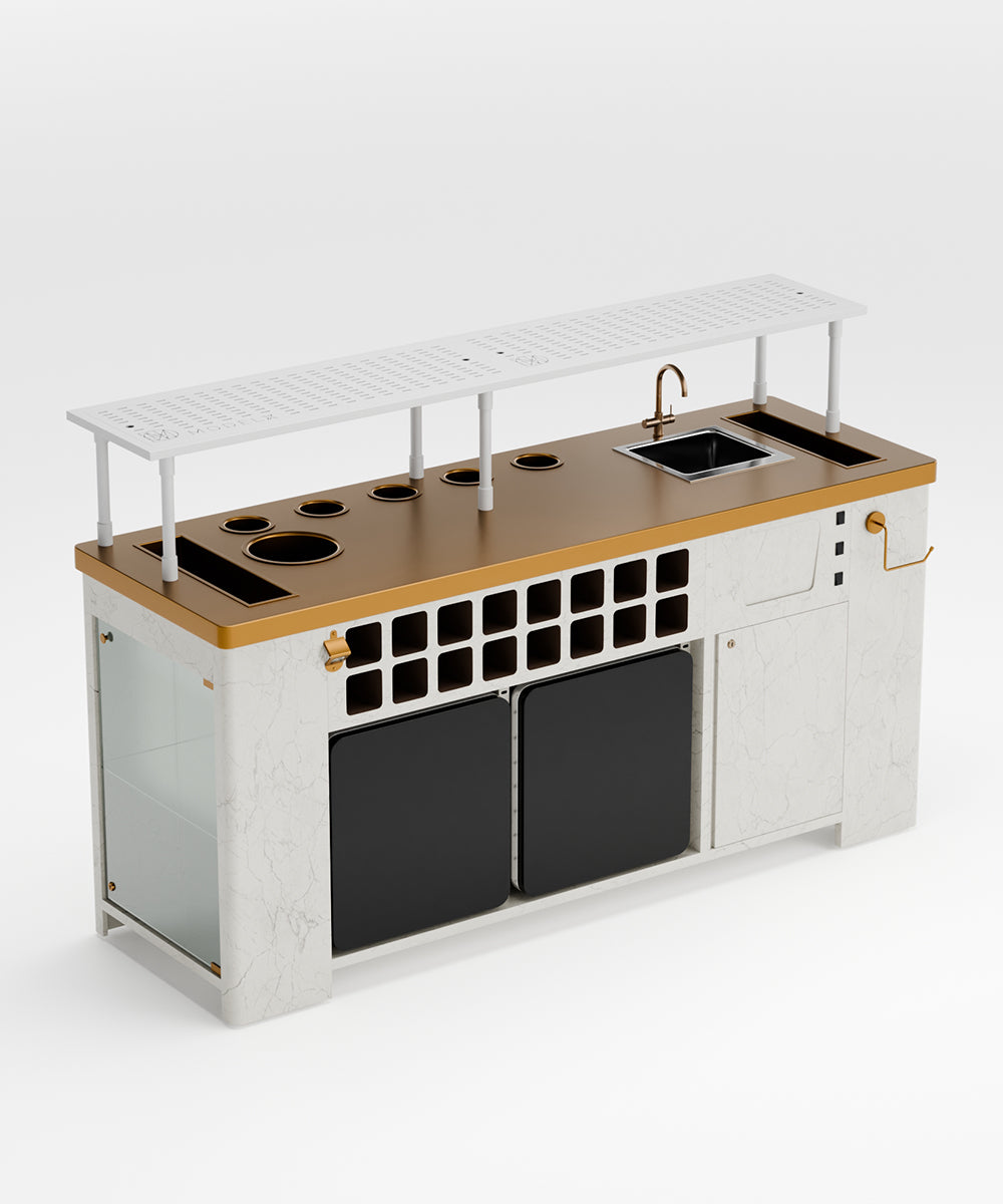 Double Model X Home Bar, Satvario Marble Finish