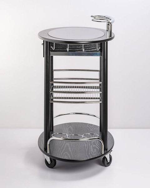 Wooden Trolley With Metal Frame, Black