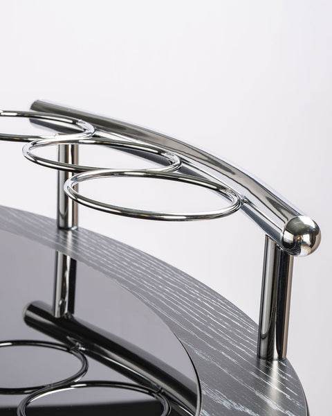 Wooden Trolley With Metal Frame, Black