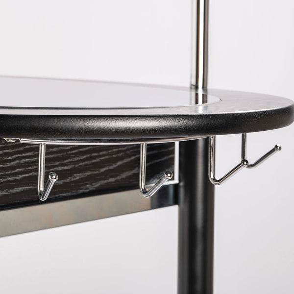Wooden Trolley With Metal Frame, Black