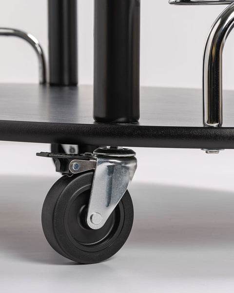Wooden Trolley With Metal Frame, Black