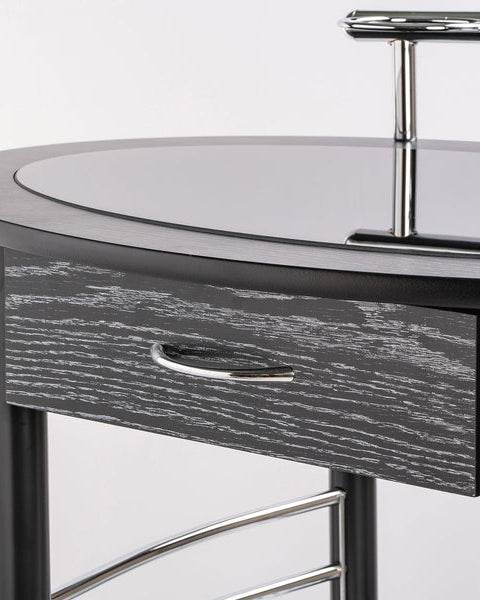 Wooden Trolley With Metal Frame, Black