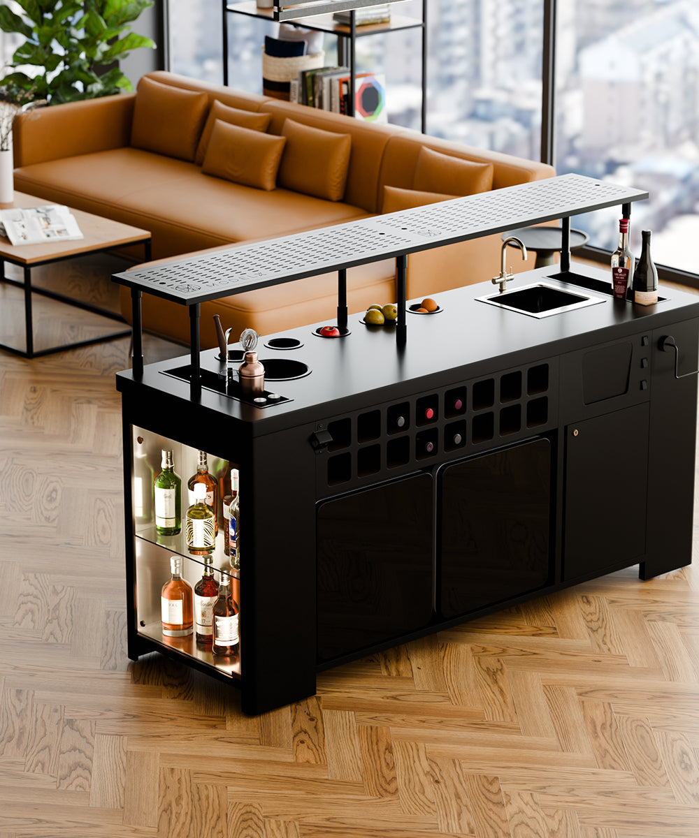 Double Model X Home Bar, Matt Black Finish