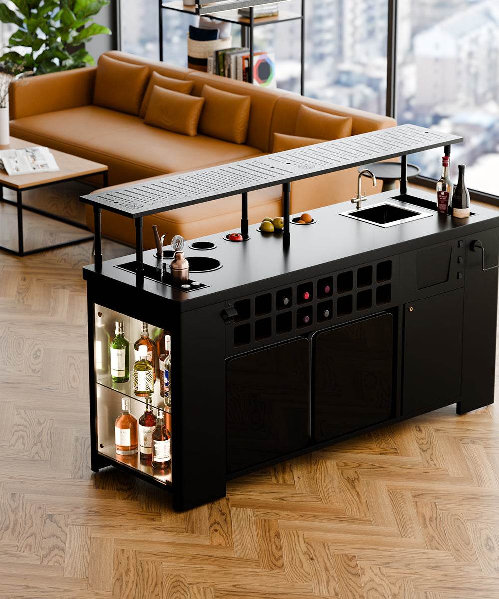 Double Model X Home Bar, Matt Black Finish