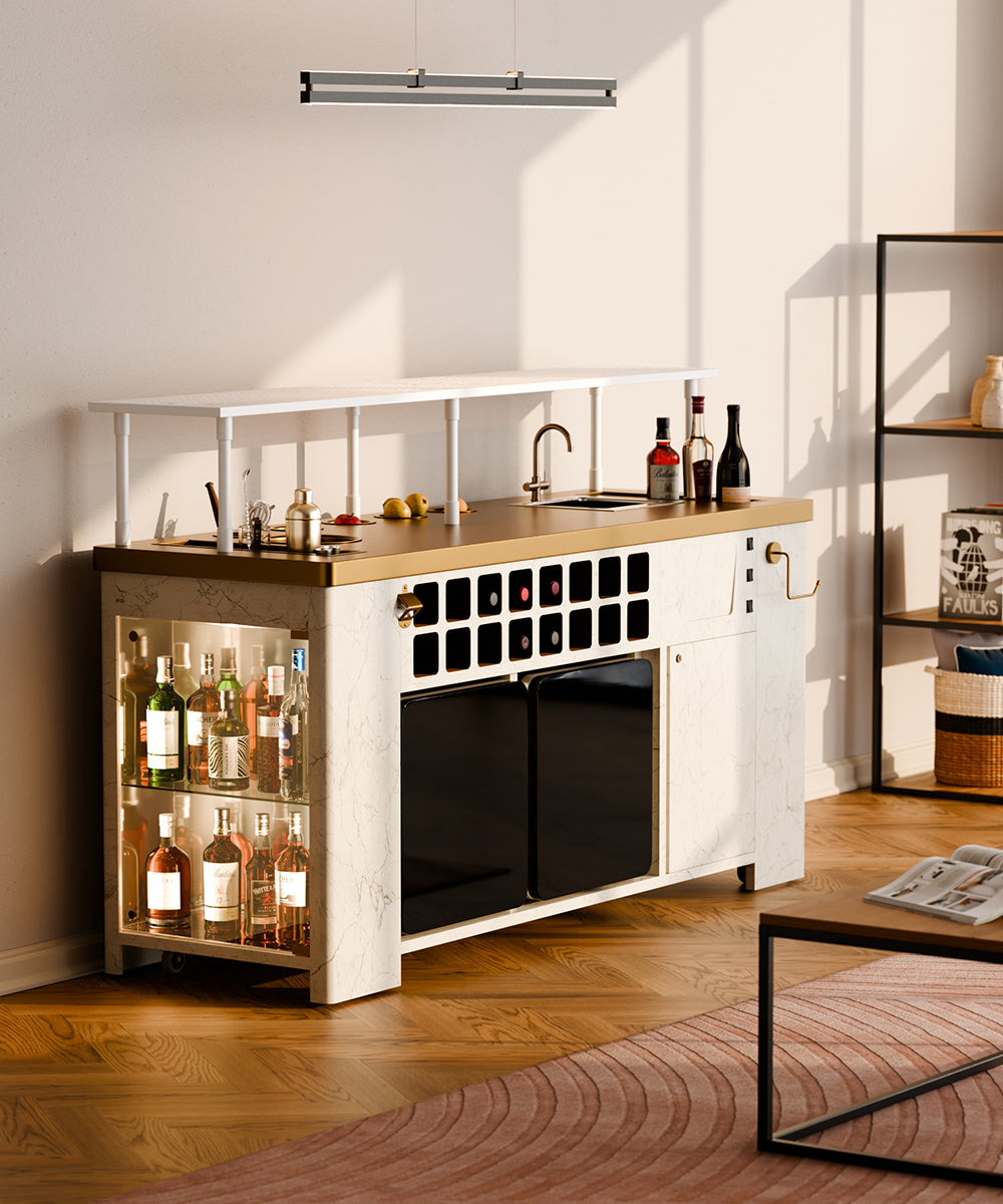 Double Model X Home Bar, Satvario Marble Finish