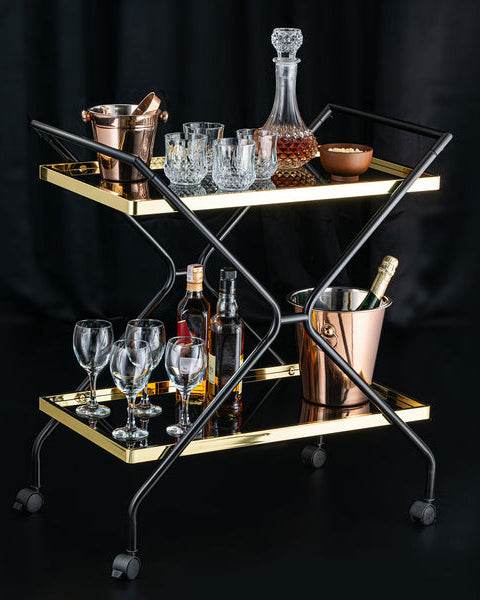 Midnight Glam Serving Cart