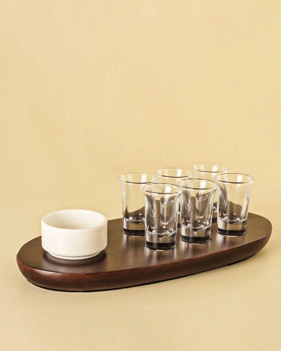 Walnut Shot Glass Set