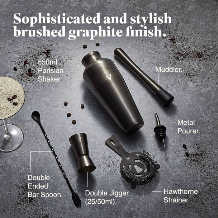 Parisian Cocktail Shaker Set, Graphite