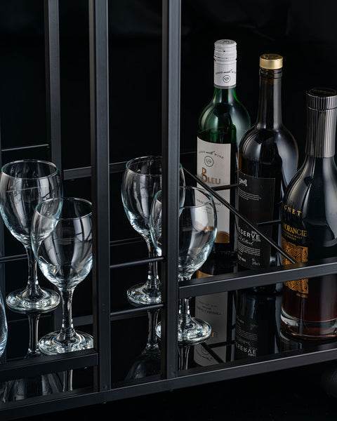 Gilded Glass Trolley With Steel Framework