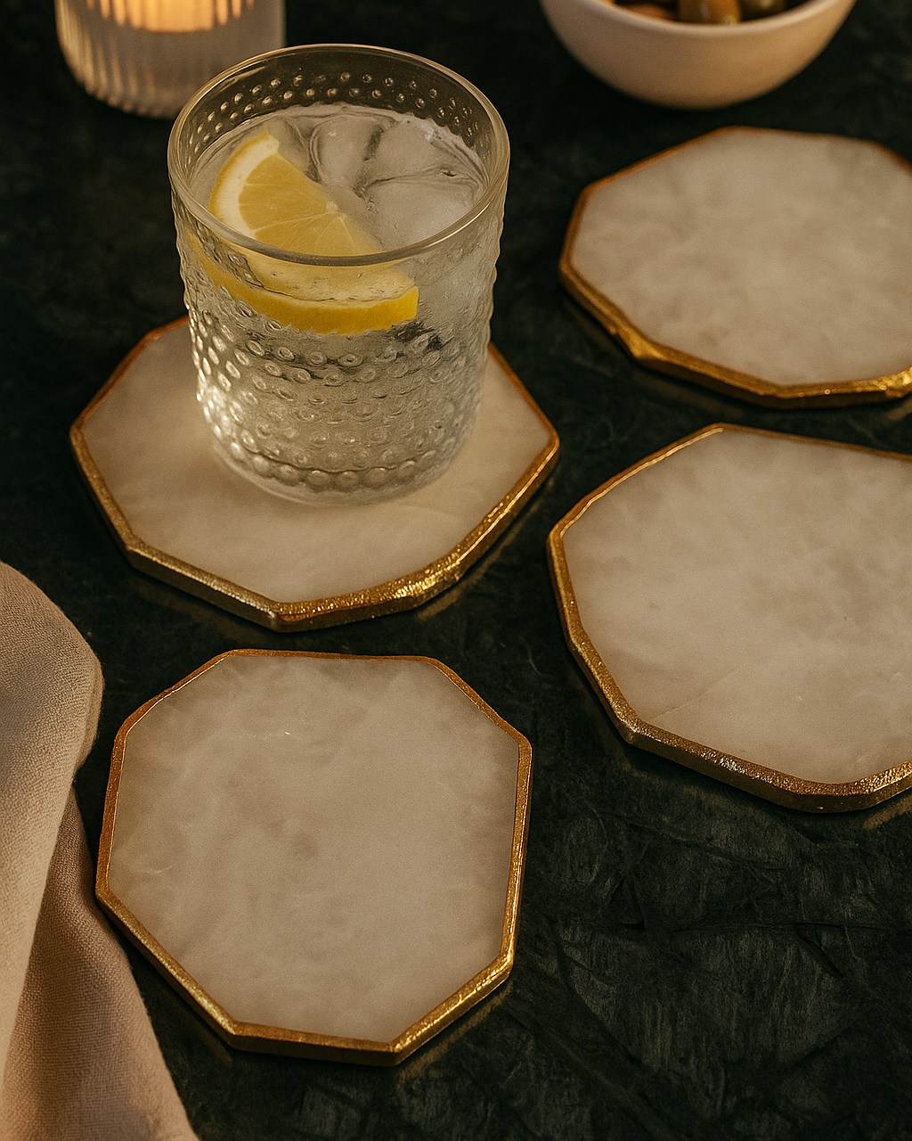 Quartz Coasters, White