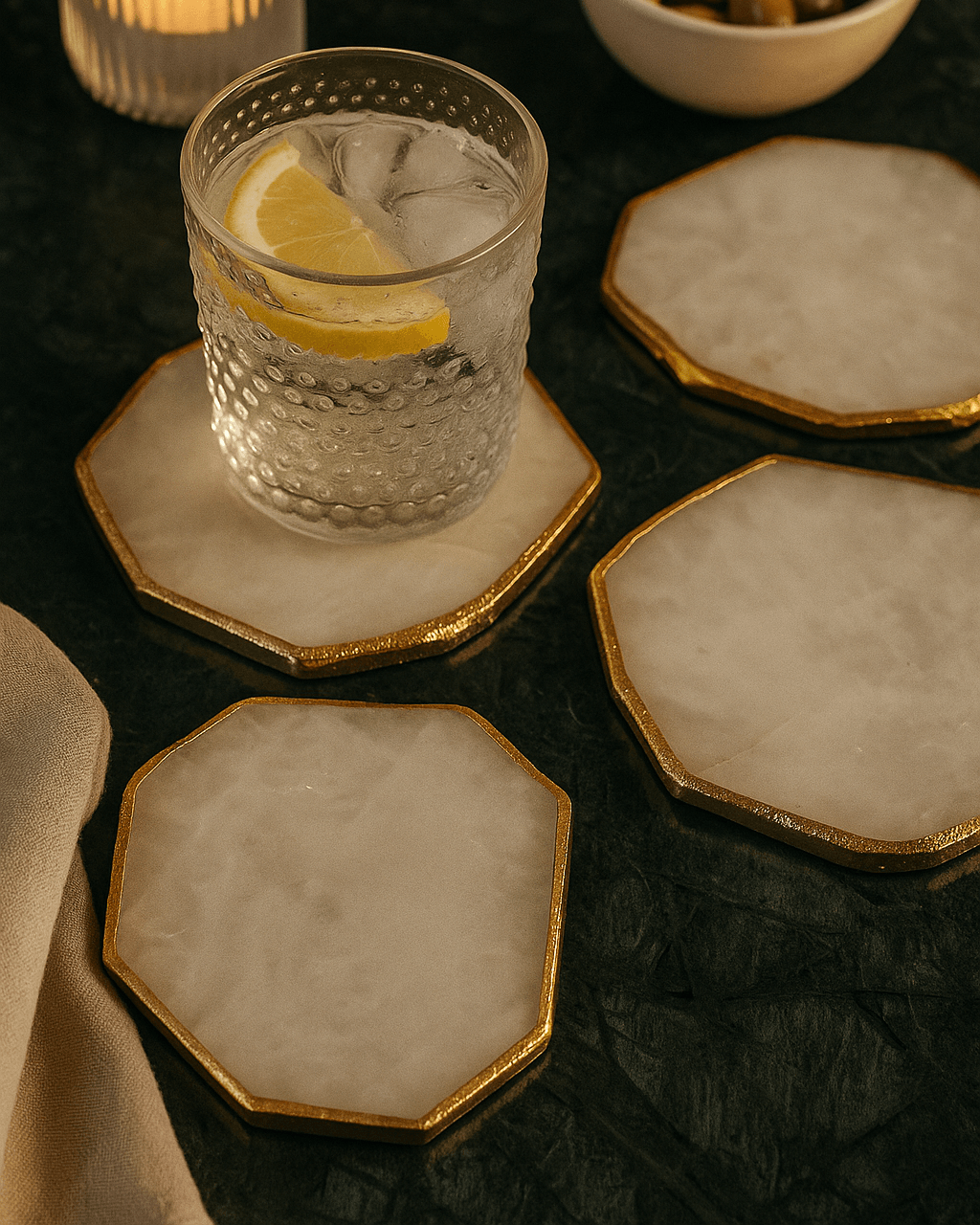 Quartz Coasters, White