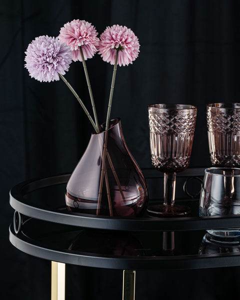 Sleek Black Serving Cart With Gold Trim