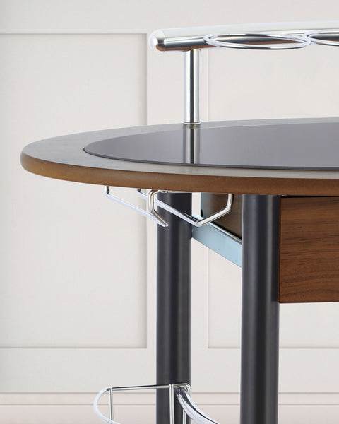 Wooden Trolley With Metal Frame, Walnut