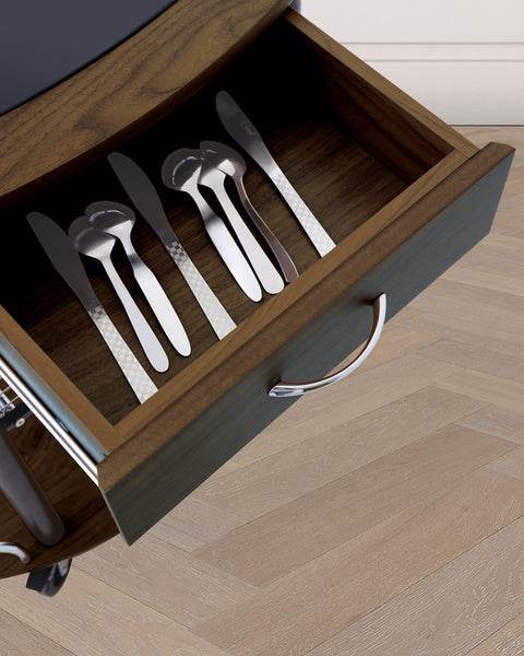 Wooden Trolley With Metal Frame, Walnut