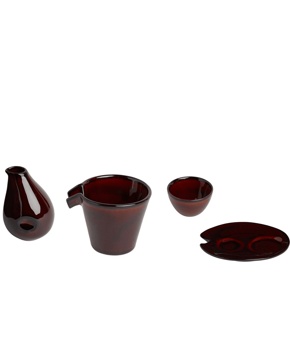 Sake set, Brown