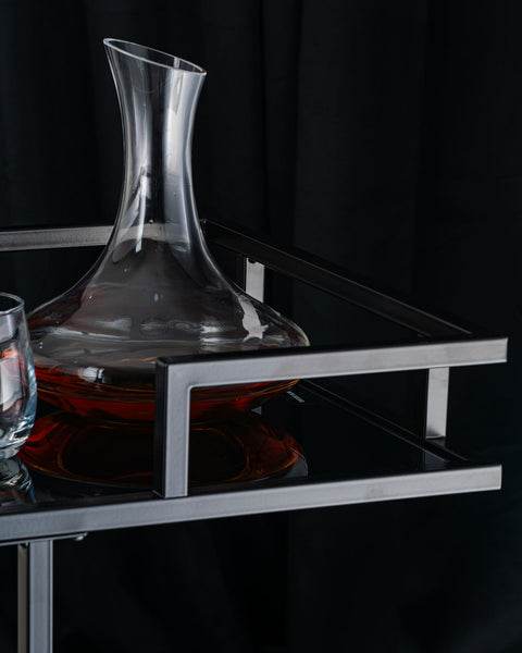 Gilded Glass Trolley With Steel Framework