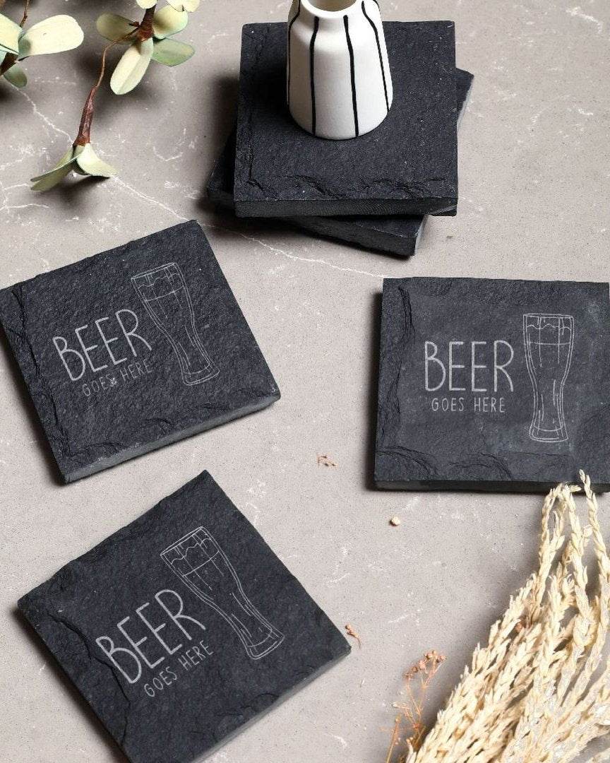 Engraved Slate Coasters for Beer