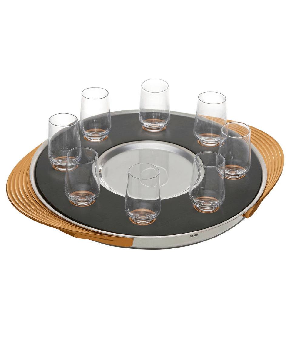 Turntable Shot Tray, Walnut