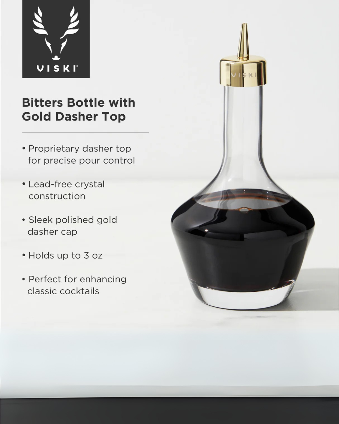 Bitter Bottle with Gold Dasher Top