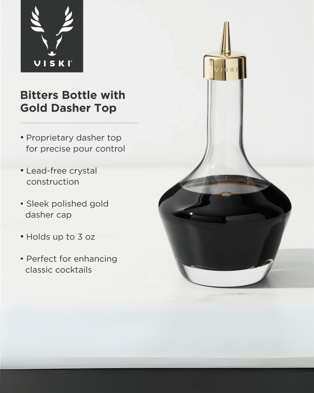Bitter Bottle with Gold Dasher Top