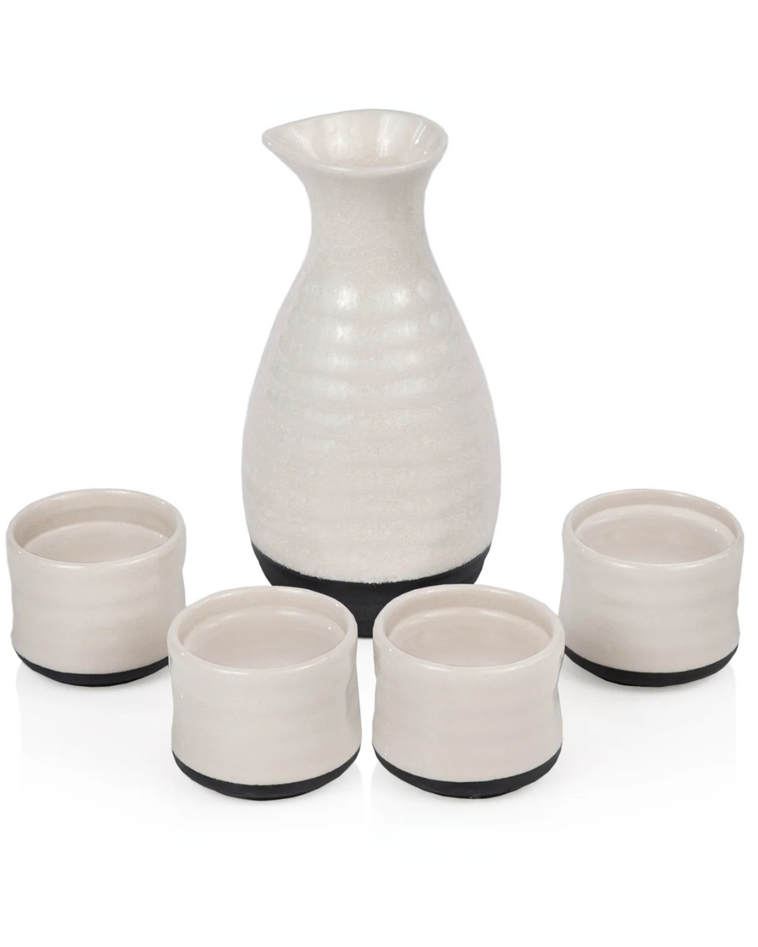 Fervor Ceramic Sake Set, White