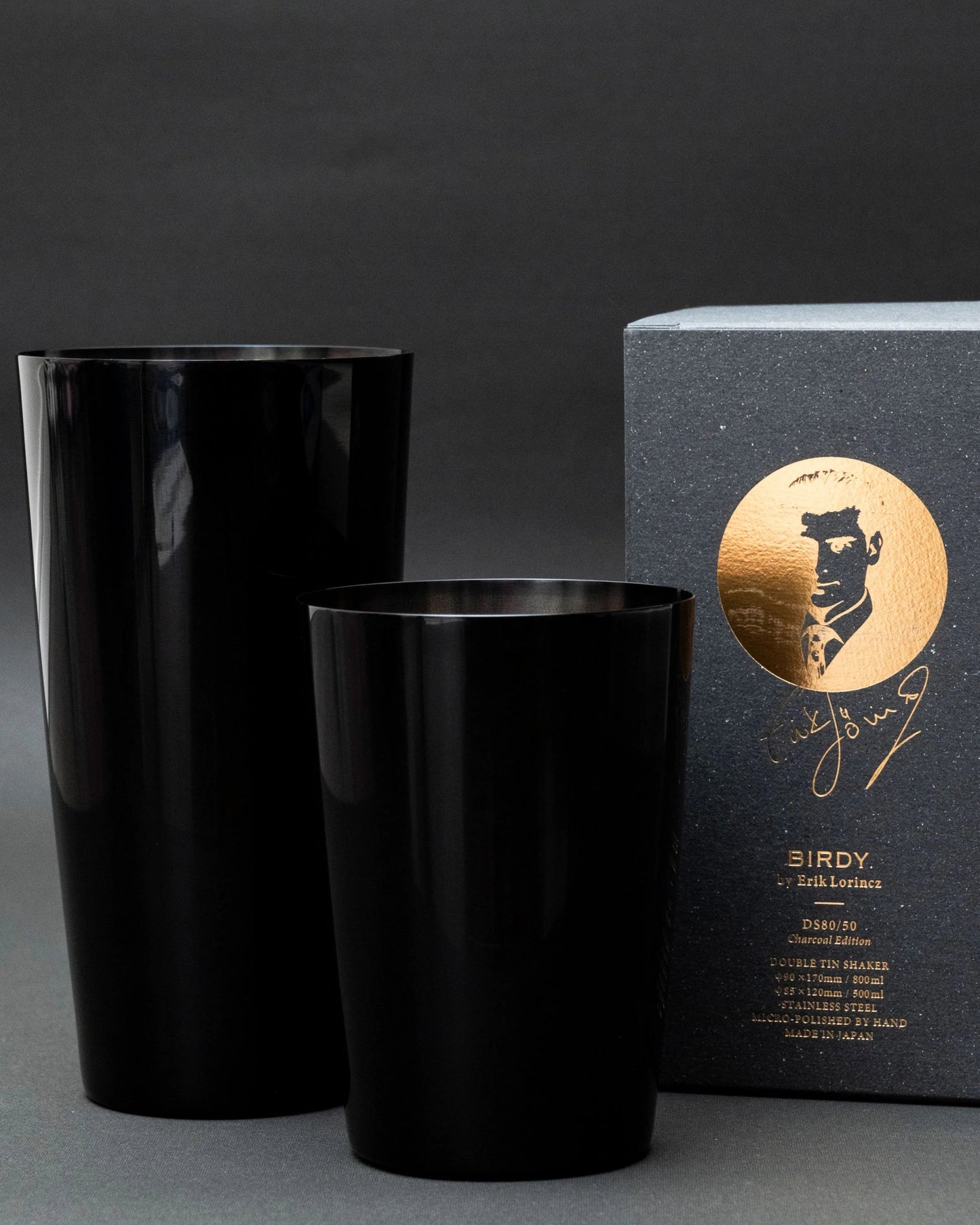 Double Tin Cocktail Shaker, Black