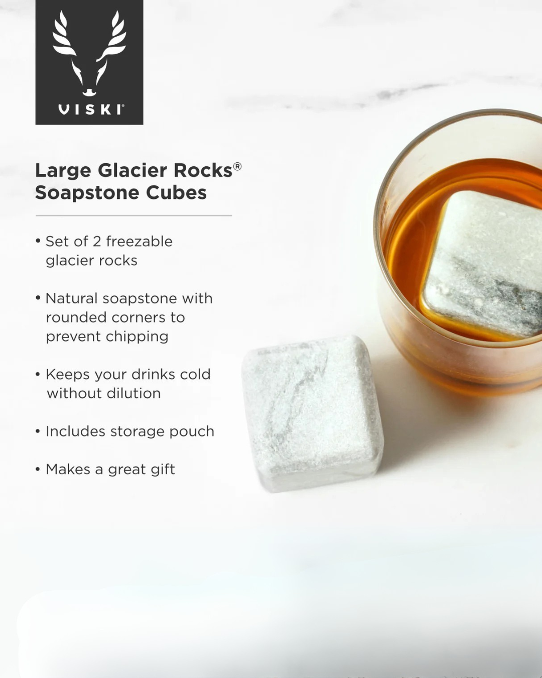 Glacier Soapstone Cubes, Large