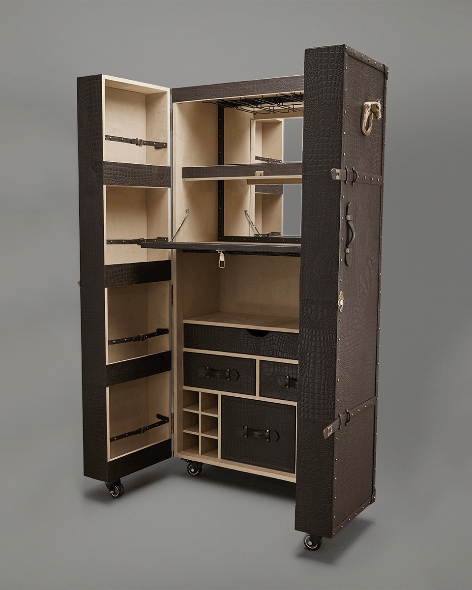 Artemis Tall Leather Bar, Brown