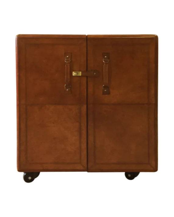 Leather Bar Cabinet, Brown Online