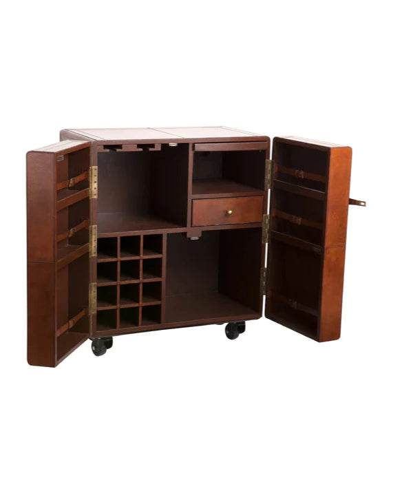 Leather Bar Cabinet (Brown) Online