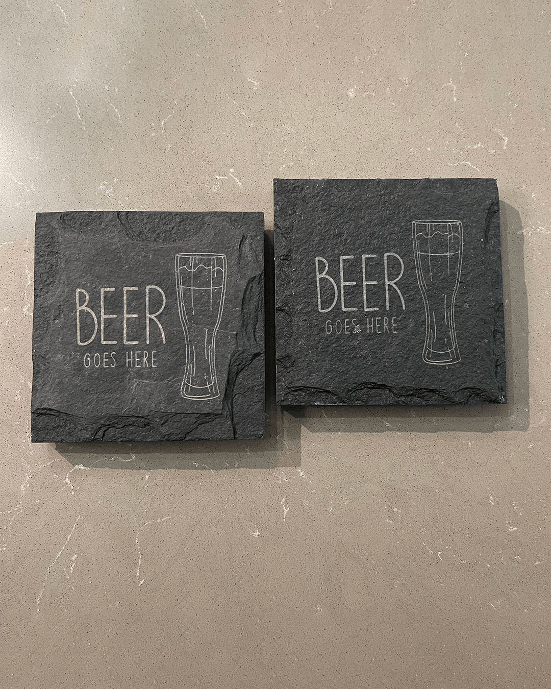 Paarkhi's Engraved Slate Coasters for Beer