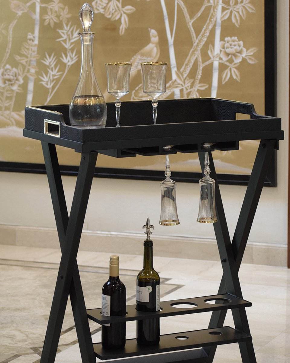 Elvy's Butler Table with Gold Trims Online