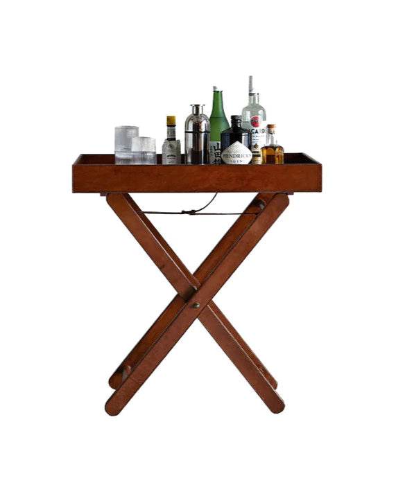 Leather Butler Table (Brown) Online
