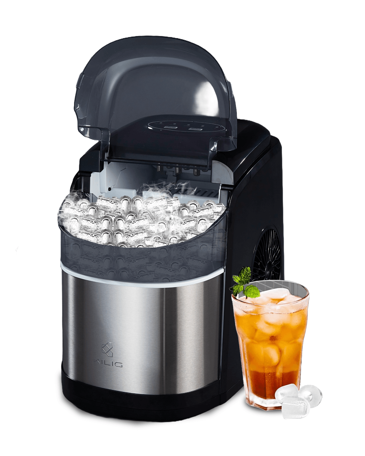 C02B Countertop Ice maker machine, Black