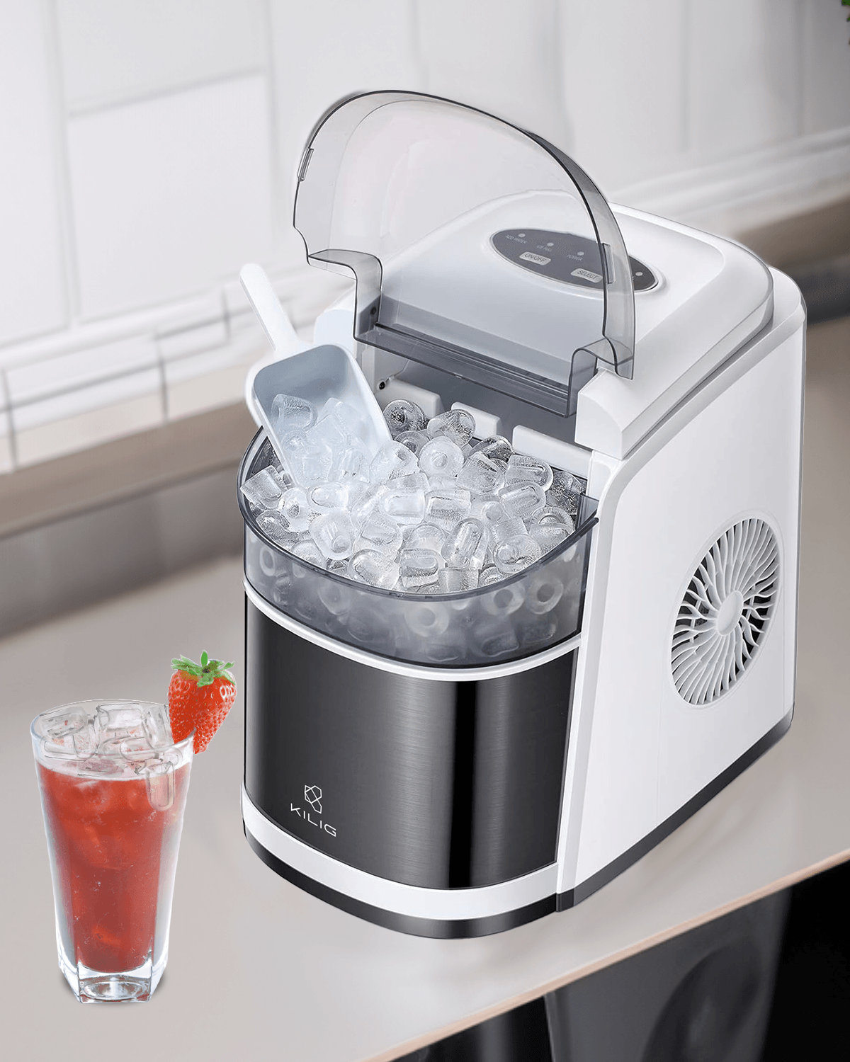 C02W Countertop Ice Machine, White