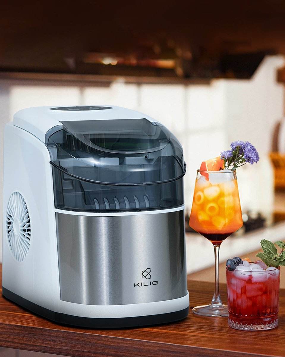 C02W Countertop Ice Machine, White