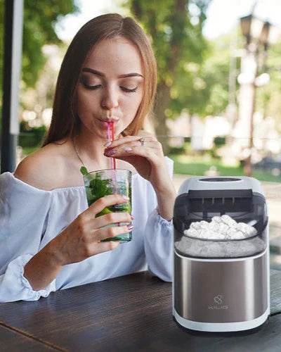C02W Countertop Ice Machine, White