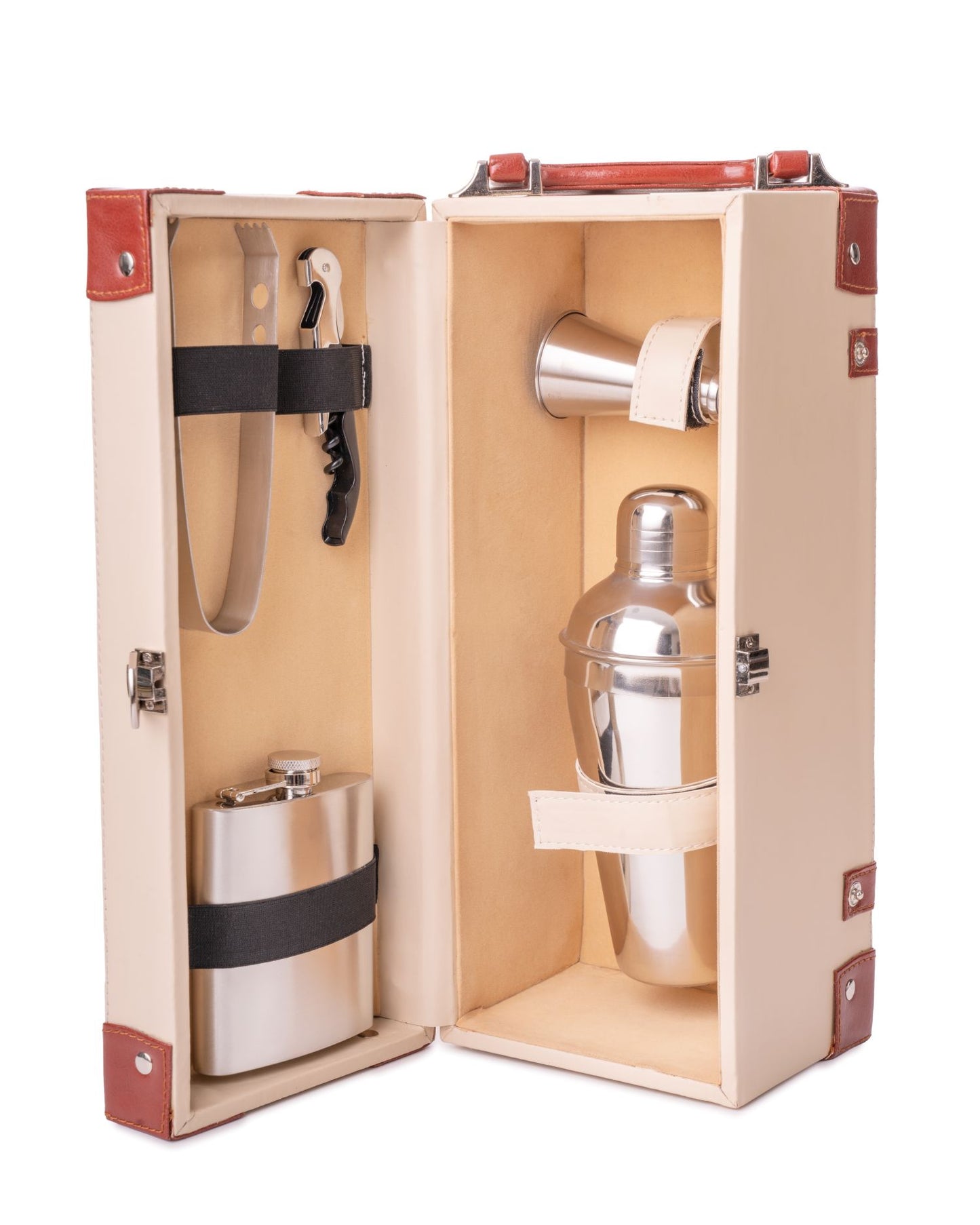Bar Tools Gift Set, Beige & Brown