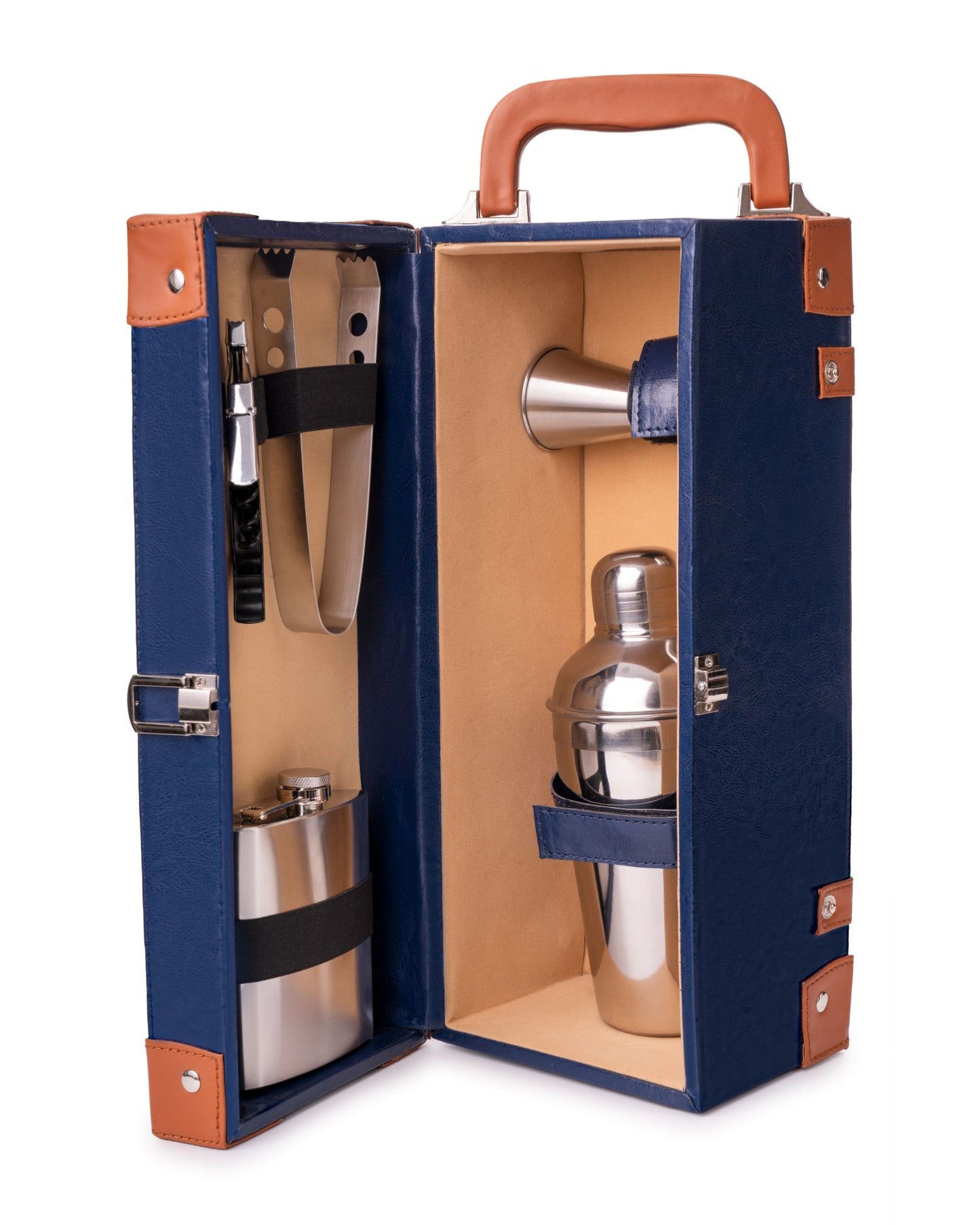 Bar Tools Gift Set, Blue & Tan