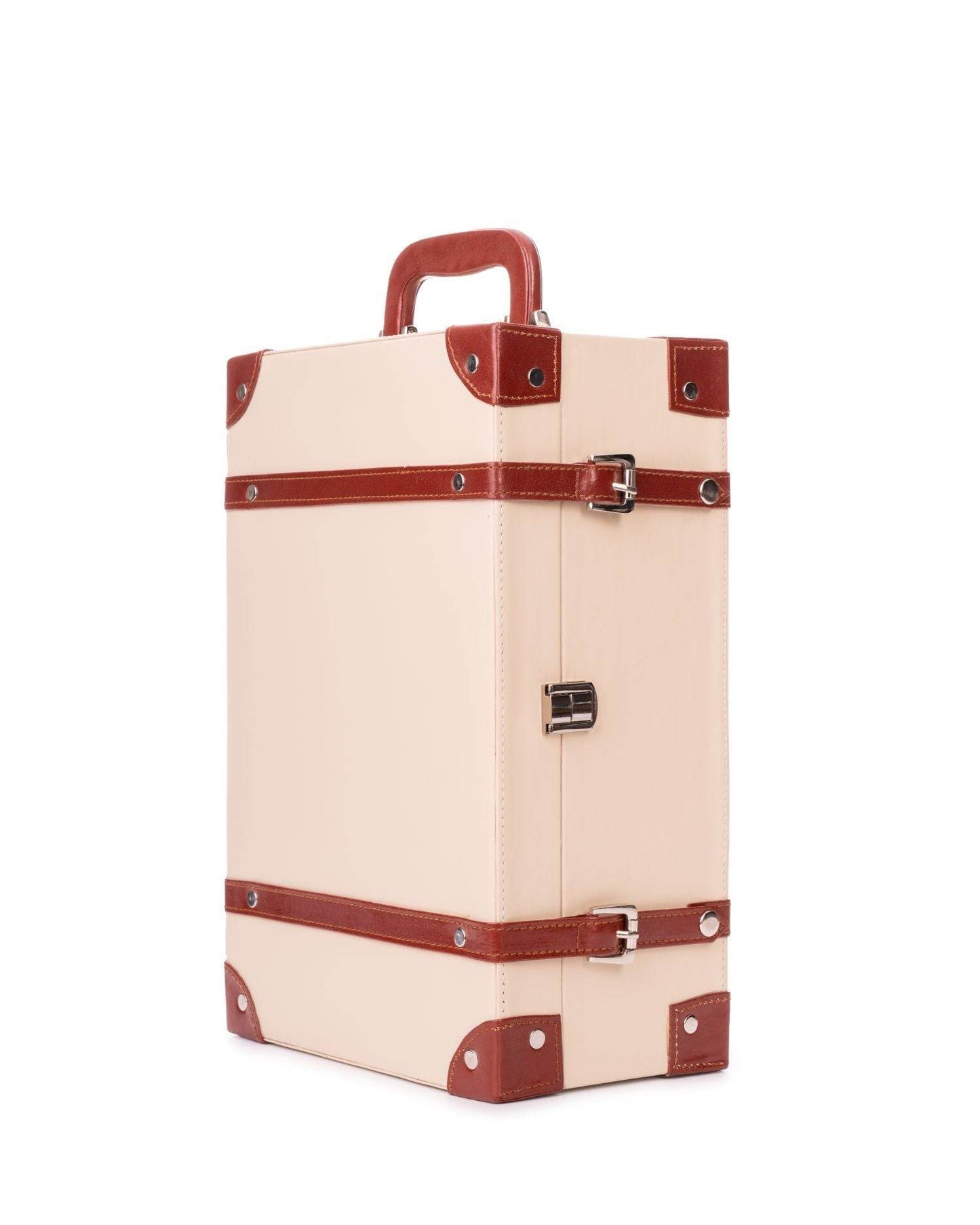 3 Glass Portable Bar Set, Beige & Brown