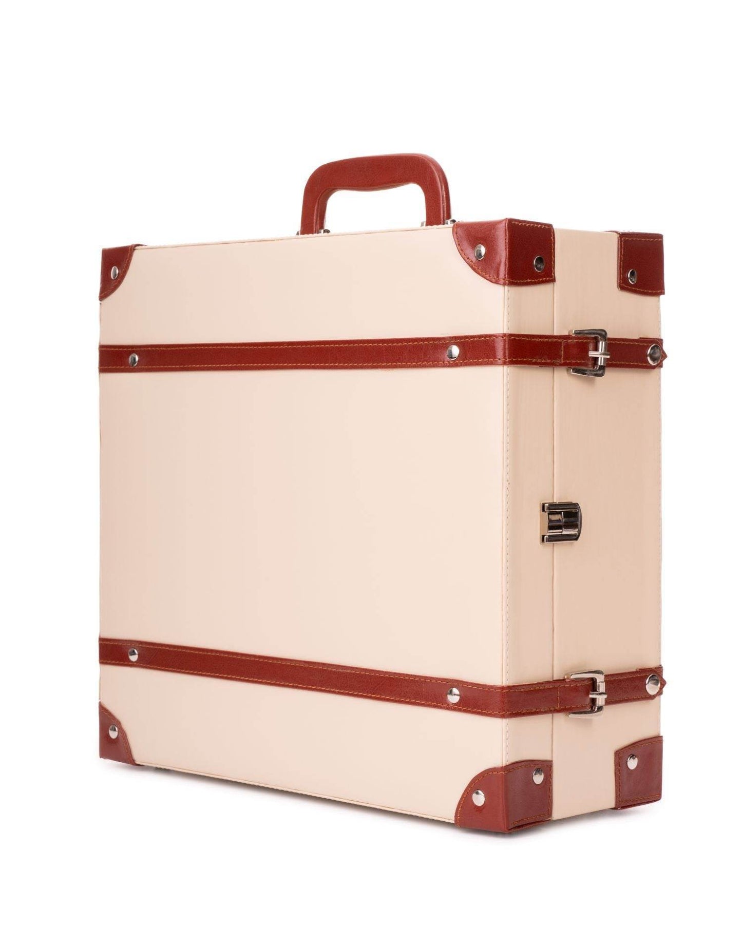 4 Glass Portable Bar Set, Beige & Brown, set of 4