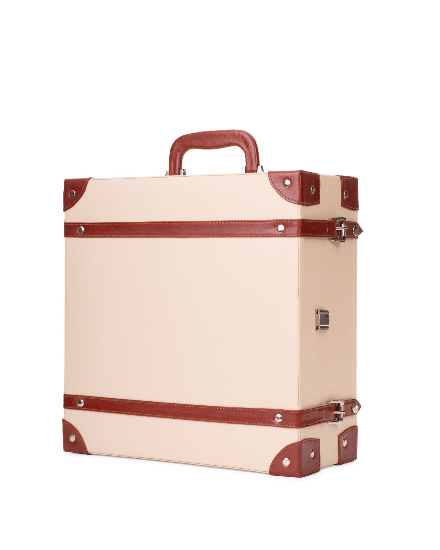 6 Glass Portable Bar Set, Beige & Brown