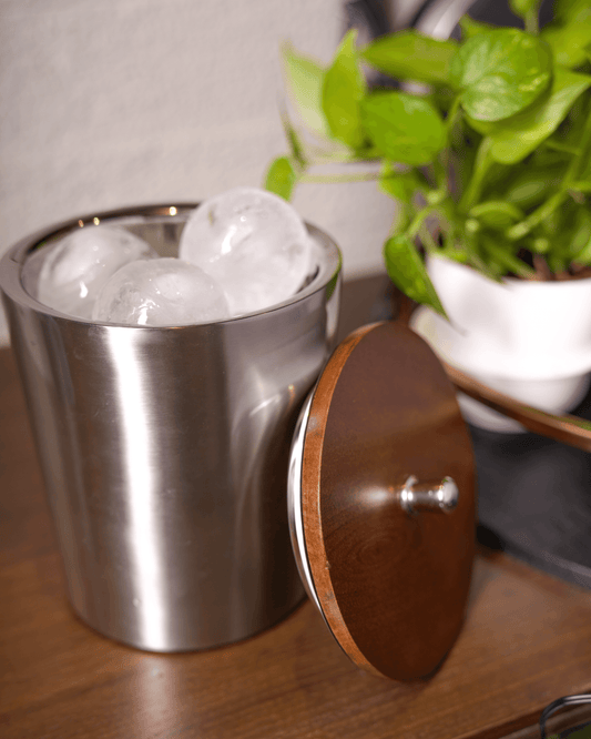 Stainless Steel & Mango Wood Ice Bucket