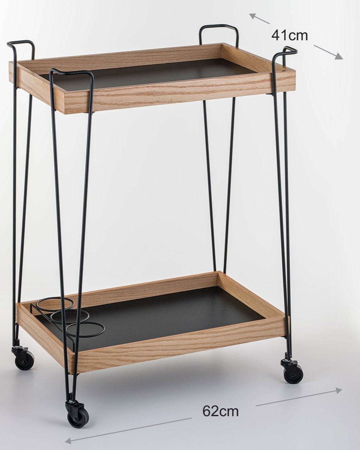 Classic Oakwood Serving Cart