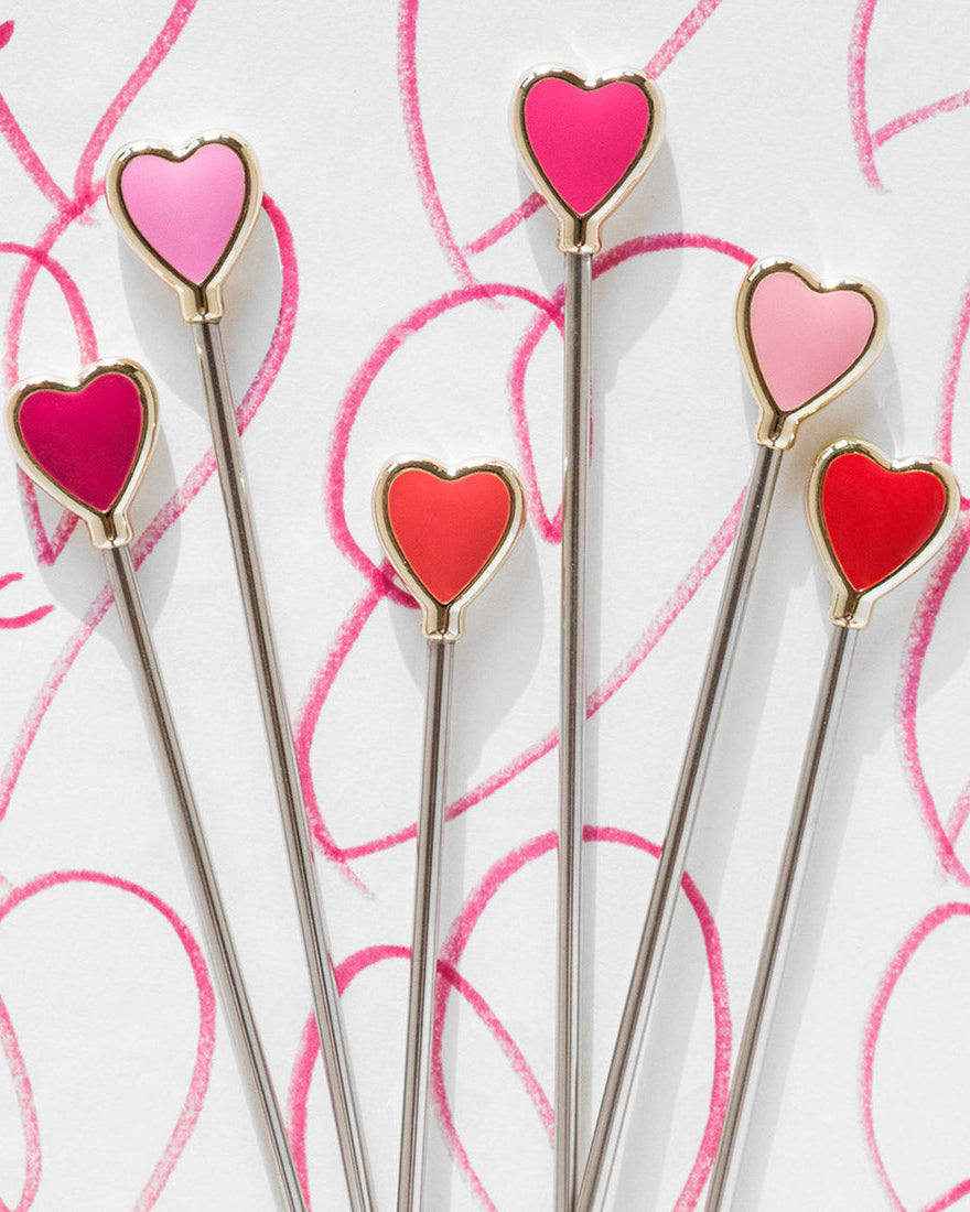Heart Swizzle Sticks