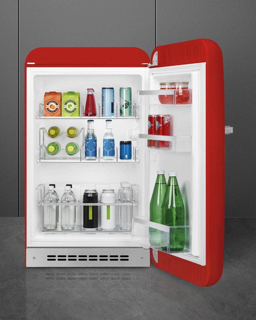 Happy Bar Refrigerator (Fab10H) – 50’s Style, Red